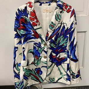 Tori Burch Silk Floral Blazer Size 0